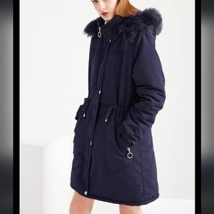 🔥 VINTAGE St John’s Bay Black Hooded Winter Coat Sz PL